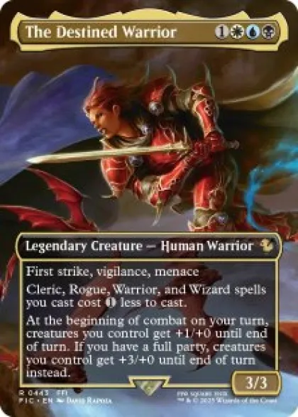 The Destined Warrior (foil) (borderless) - Final Fantasy Commander Varianten