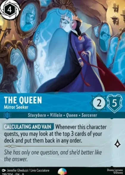 The Queen, Mirror Seeker (foil) (borderless) - Fabled