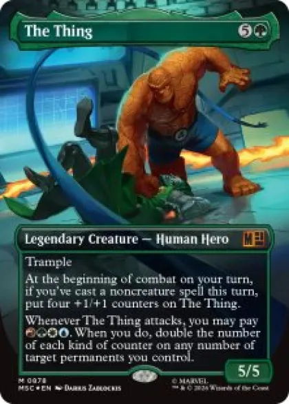 The Thing (#878) (surge foil) (borderless) - Marvel Super Heroes Commander