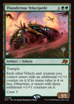 Thunderous Velocipede (foil) - Aetherdrift Planeswalker Stamped