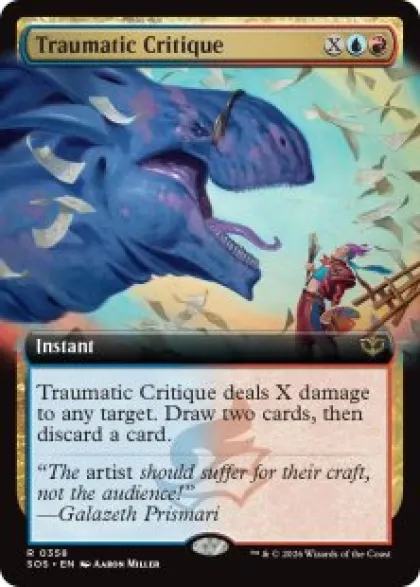 Traumatic Critique (extended art) - Secrets of Strixhaven Varianten