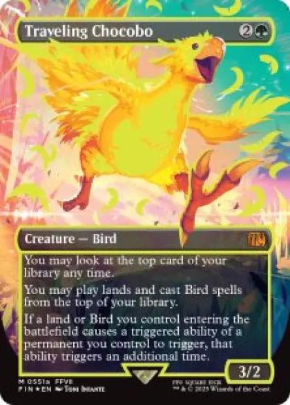 Traveling Chocobo (#551a) (Neon Ink Yellow) (foil) (borderless) - Final Fantasy Varianten