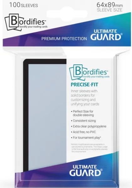 Ultimate Guard Bordifies Precise-Fit Sleeves Black (100 stuks)