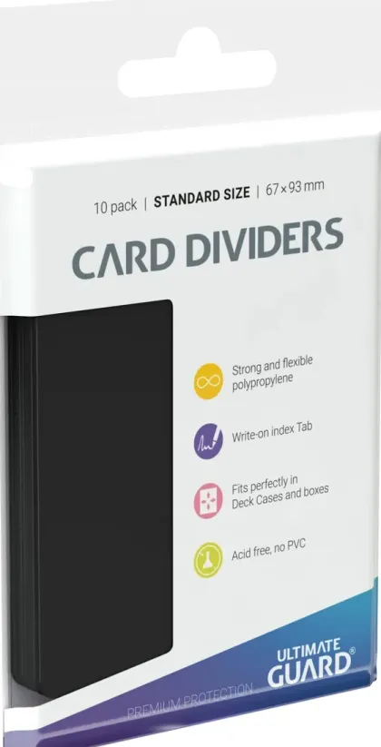 Ultimate Guard Card Dividers: Black (10 stuks)