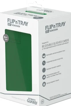 Ultimate Guard Flip'n'Tray Deck Case 80+ XenoSkin Monocolor Green
