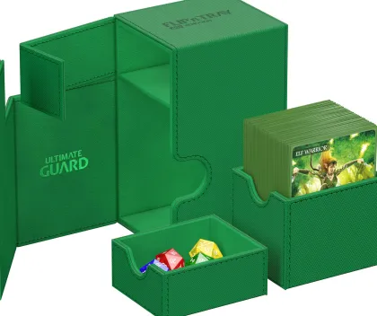 Ultimate Guard Flip'n'Tray Deck Case 80+ XenoSkin Monocolor Green