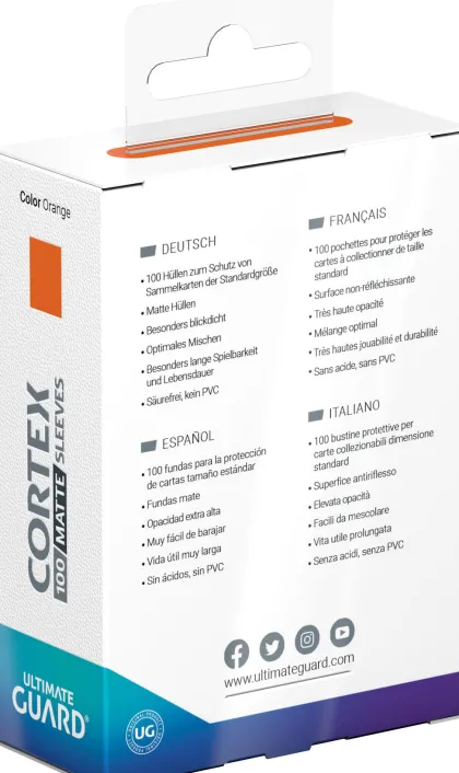 Ultimate Guard Matte Cortex Sleeves: Orange (100 stuks)