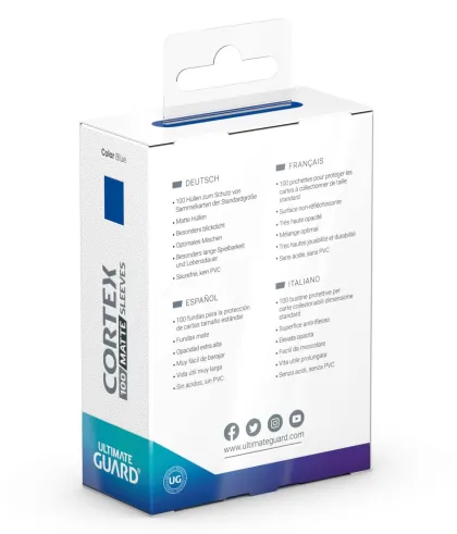 Ultimate Guard Matte Cortex Sleeves: Blue (100 stuks)