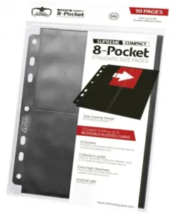 Ultimate Guard - 8-Pocket Compact Pages Side Loading: Black (10 stuks)