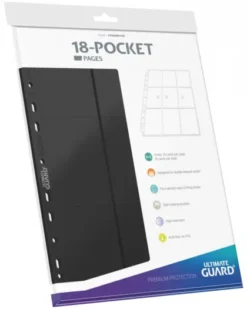 Ultimate Guard - 18 Pocket Pages Side Loading: Black (10 stuks)