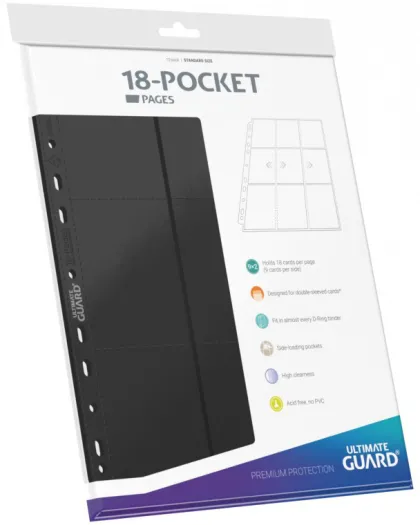 Ultimate Guard - 18 Pocket Pages Side Loading: Black (10 stuks)