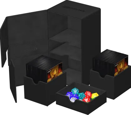 Ultimate Guard Twin Flip'n'Tray Deck Case 200+ XenoSkin Monocolor Black