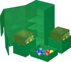 Ultimate Guard Twin Flip'n'Tray Deck Case 200+ XenoSkin Monocolor Green