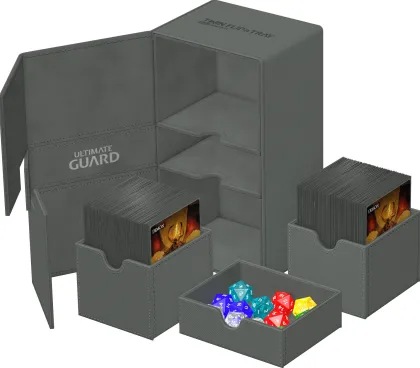 Ultimate Guard Twin Flip'n'Tray Deck Case 200+ XenoSkin Monocolor Grey