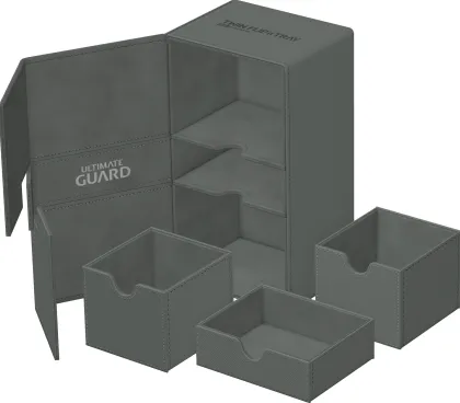 Ultimate Guard Twin Flip'n'Tray Deck Case 200+ XenoSkin Monocolor Grey