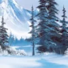 Ultra Pro - Bob Ross Stitched Playmat: Winter Paradise