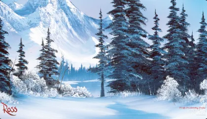 Ultra Pro - Bob Ross Stitched Playmat: Winter Paradise