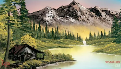 Ultra Pro - Bob Ross Stitched Playmat: Mountain Retreat