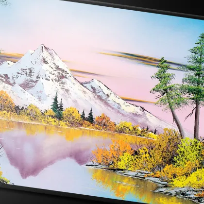 Ultra Pro - Bob Ross Stitched Playmat: Mighty Mountain Lake