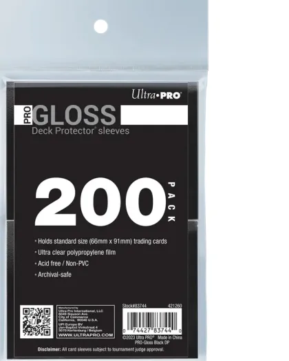 Ultra Pro - Deck Protectors Gloss: Black (200 stuks)