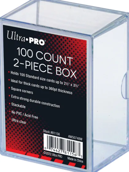 Ultra Pro - 2-Piece 100-Count Storage Box: Clear
