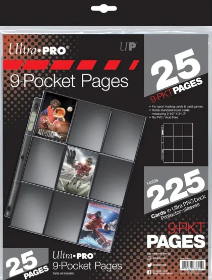 Ultra Pro - 9-Pocket Pages Top Loading Clear Silver Series (25 stuks)