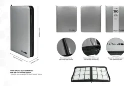 Ultra Pro - Premium Zippered Pro Binder 9-Pocket: Fire Resistant Silver