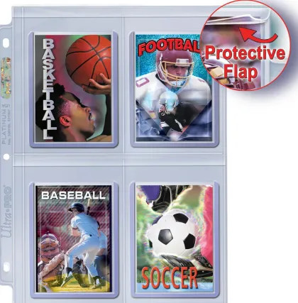 Ultra Pro - Top Loading Clear Platinum Secure 4 Pocket Pages (100 stuks)