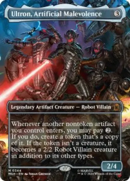 Ultron, Artificial Malevolence (#344) (foil) (borderless) - Marvel Super Heroes Varianten