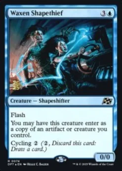 Waxen Shapethief (foil) - Aetherdrift Prerelease Promo's
