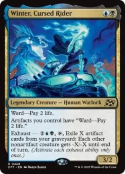 Winter, Cursed Rider (foil) - Aetherdrift Planeswalker Stamped