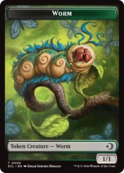 Worm token (foil) (1/1) - Lorwyn Eclipsed