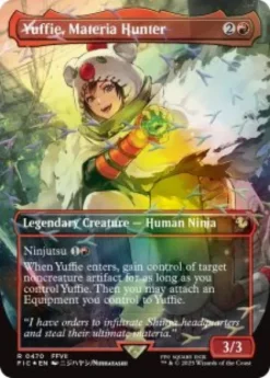Yuffie, Materia Hunter (#470) (foil) (borderless) - Final Fantasy Commander Varianten