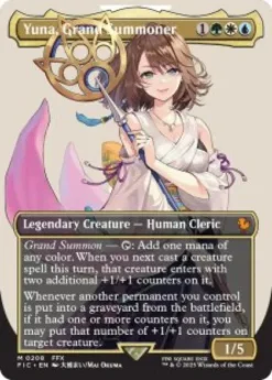 Yuna, Grand Summoner (#208) (borderless) - Final Fantasy Commander Varianten