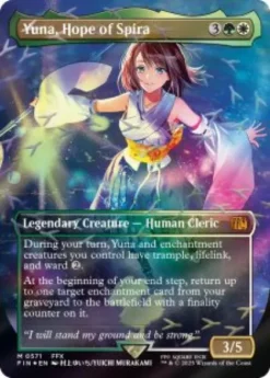 Yuna, Hope of Spira (#571) (foil) (borderless) - Final Fantasy Varianten