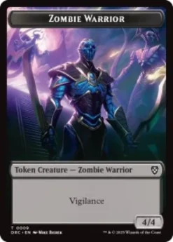 Zombie Warrior token (#9) (foil) (4/4) - Aetherdrift Commander
